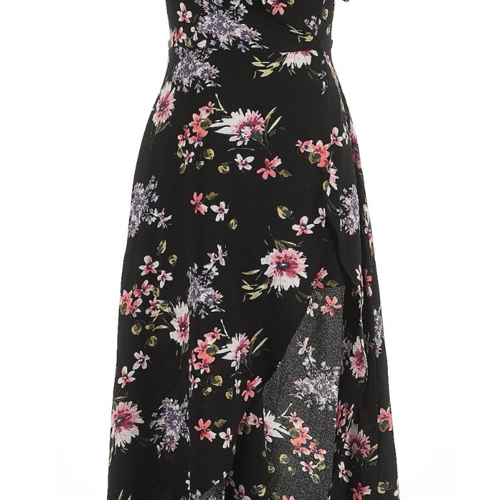 iZ Byer Floral Black Romper/Dress